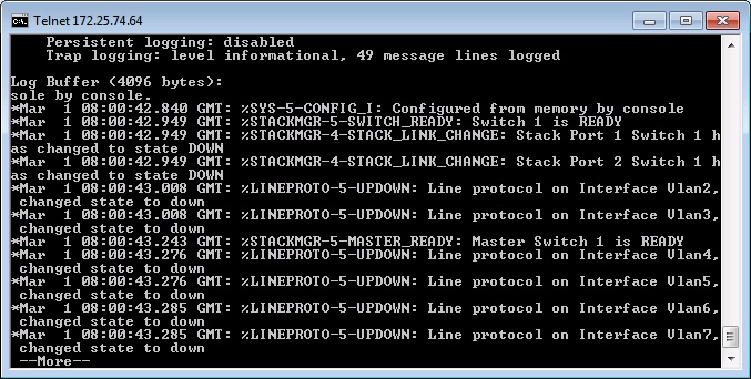Example of a syslog message cisco