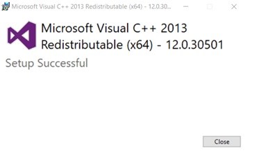 Visual C ++ Redistributable package for Visual Studio 2013