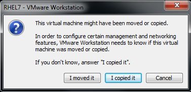 پیغام نمایش داده شده در VMware Workstation