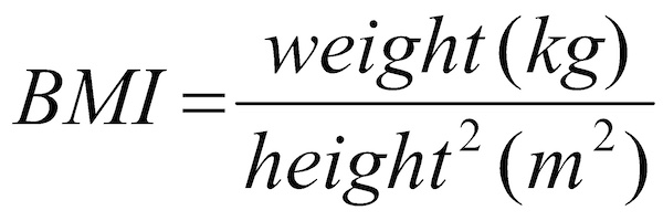 Body Mass Index (BMI) is a person's weight in kilograms (or pounds) divided by the square of height in meters (or feet).