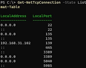 بررسی پورت TCP باز با Test-NetConnection
